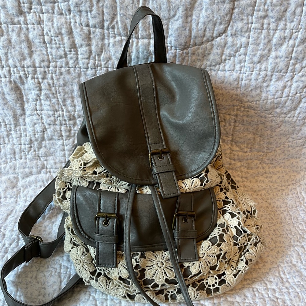 Stylish Olive Green Lace Backpack